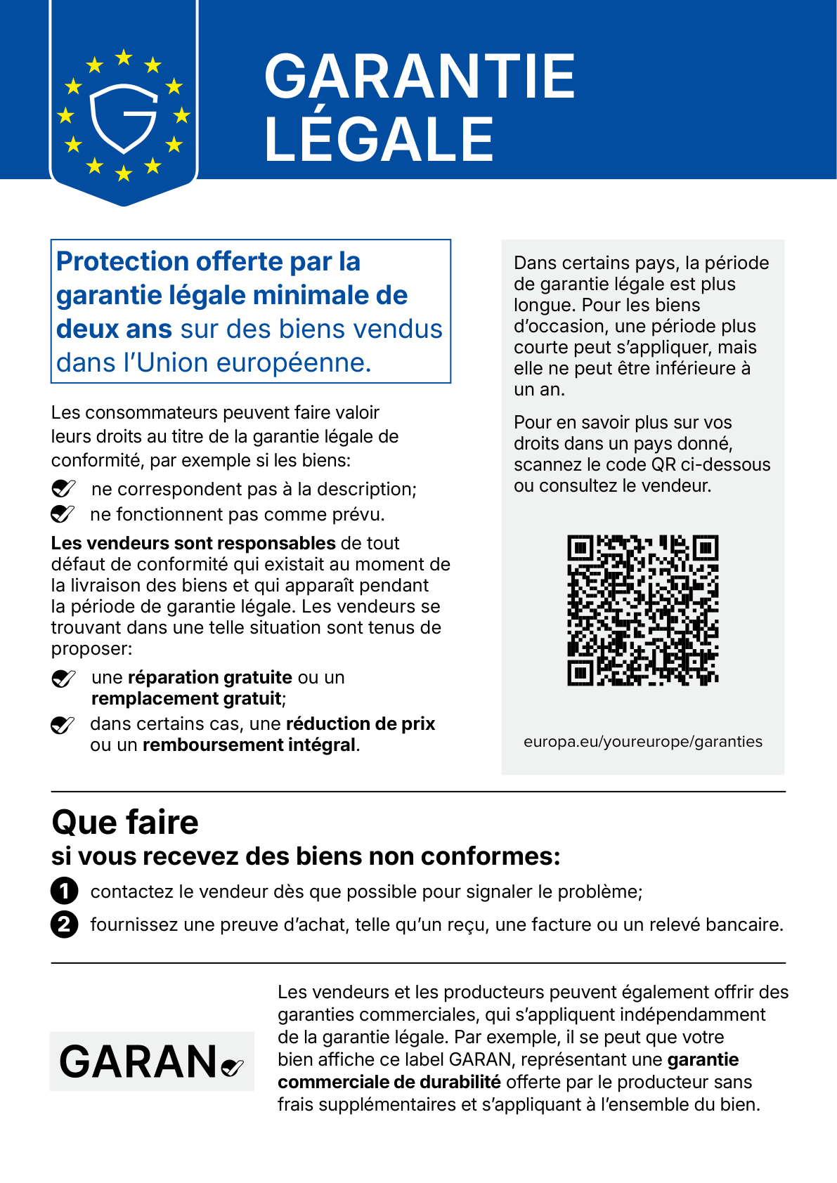 Notice de l’UE sur la garantie légale